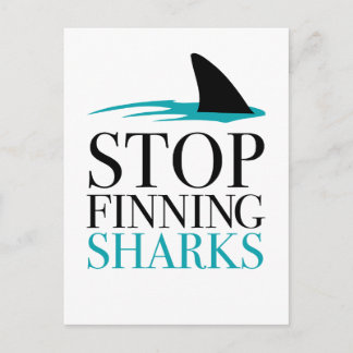 STOPP FINNING SHARKS POSTKARTE