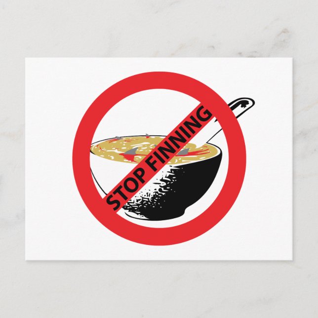 STOPP FINNING SHARKS POSTKARTE (Vorderseite)