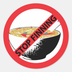 STOPP FINNING SHARKS RUNDER AUFKLEBER