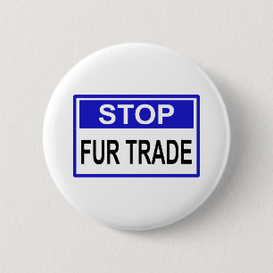 Stopp Fur Trade Blue Schild Button