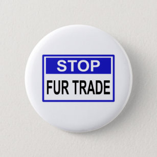 Stopp Fur Trade Blue Schild Button