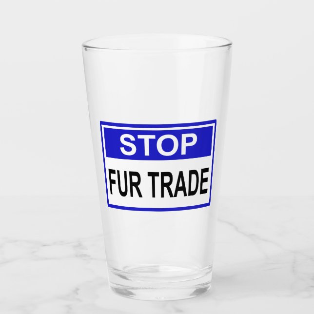 Stopp Fur Trade Blue Schild Glas (Vorderseite)
