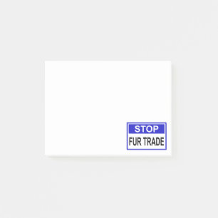 Stopp Fur Trade Blue Schild Post-it Klebezettel