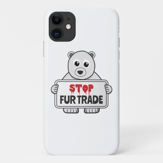 Stopp Fur Trade Sad Polar Bär Case-Mate iPhone Hülle (Rückseite)