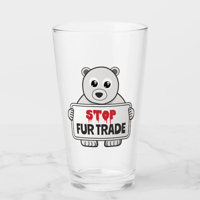 Stopp Fur Trade Sad Polar Bär Glas (Vorderseite)