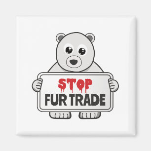 Stopp Fur Trade Sad Polar Bär Magnet