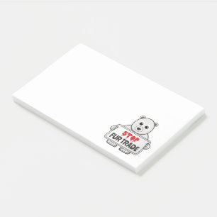 Stopp Fur Trade Sad Polar Bär Post-it Klebezettel