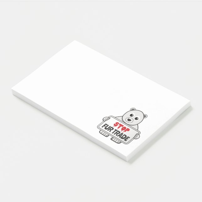 Stopp Fur Trade Sad Polar Bär Post-it Klebezettel (angewinkelt)