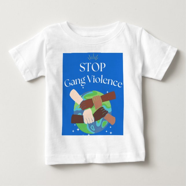 Stopp Gang Gewalt Hands verstrickt Baby T-shirt (Vorderseite)