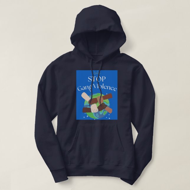 Stopp Gang Gewalt Hands verstrickt Hoodie (Design vorne)