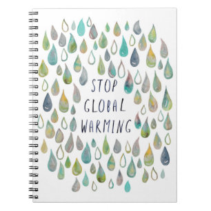 STOPP GLOBAL WARMING Gerettet Earth Notizblock