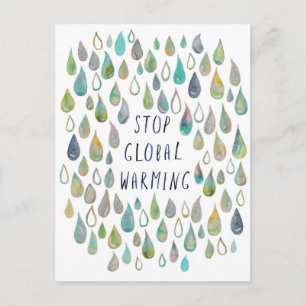 STOPP GLOBALE ERWÄRMUNG Schützen Planet Postkarte