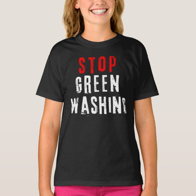 STOPP GREENWASHING T-Shirt (Vorderseite)