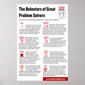 Stopp Guessing Behaviors Poster, 24" x 36" Poster