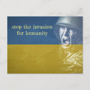Stopp Invasion in ukraine Feiertagspostkarte
