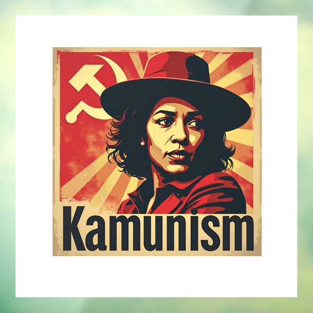 Stopp Kamunism Harris Walz 2024 Comrade Kamala Fensteraufkleber (Blatt 3)