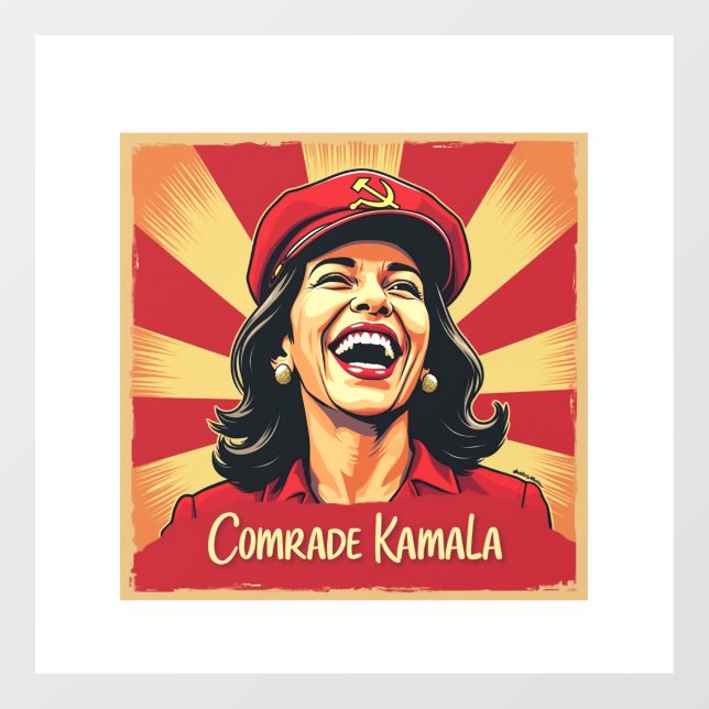 Stopp Kamunism Harris Walz 2024 Comrade Kamala Fensteraufkleber (Blatt)