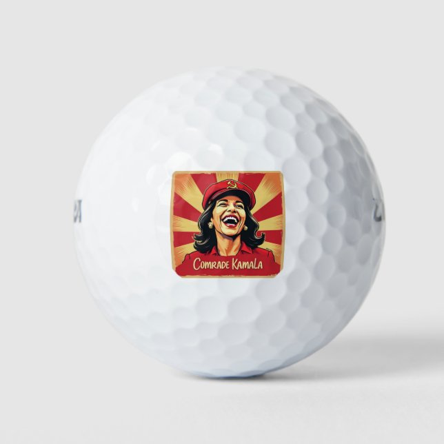 Stopp Kamunism Harris Walz 2024 Comrade Kamala Golfball (Vorderseite)