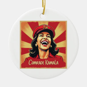 Stopp Kamunism Harris Walz 2024 Comrade Kamala Keramik Ornament