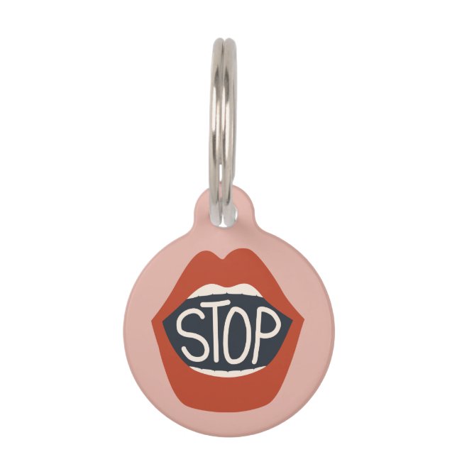 Stopp Lippen Haustiermarke (Vorderseite)