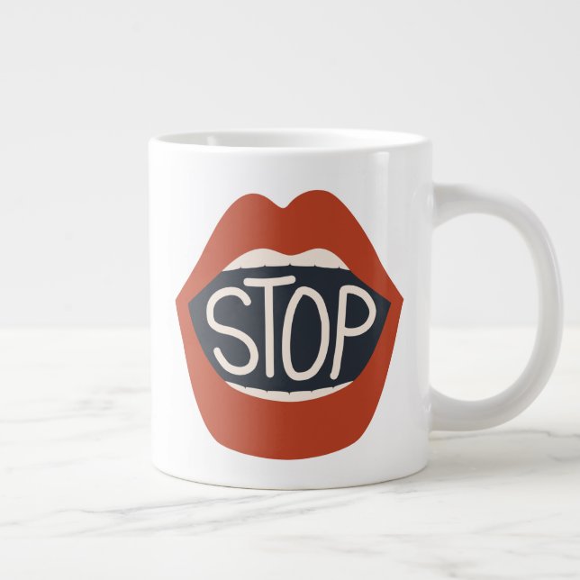 Stopp Lippen Jumbo-Tasse (Rechts)