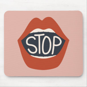 Stopp Lippen Mousepad