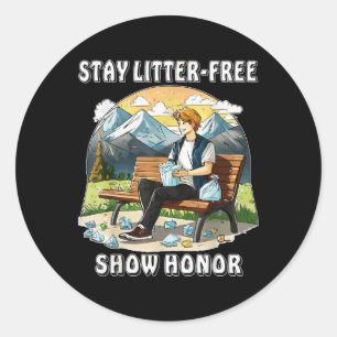 Stopp Littering Nature Protection Umwelt Pro Runder Aufkleber