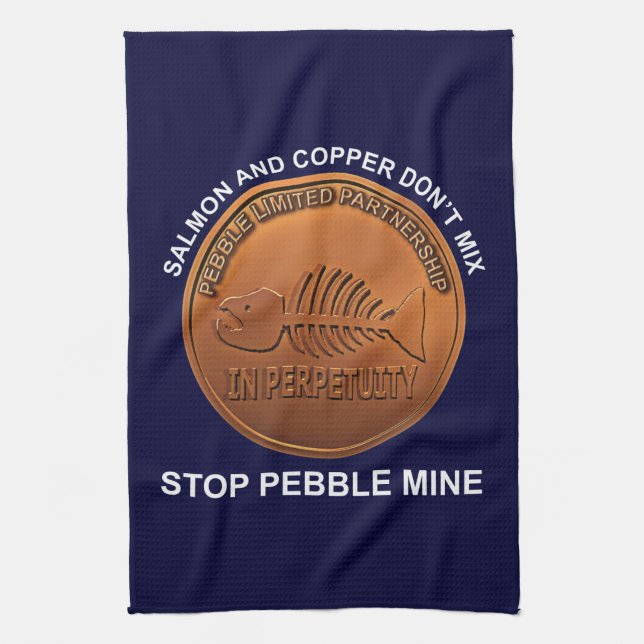Stopp Pebble Mine - Pebble Mine Penny Handtuch (Vertikal)
