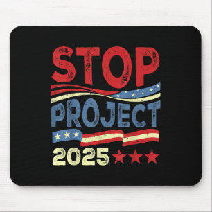 Stopp Project 2025 Anti Trump USA Flagge Politisch Mousepad