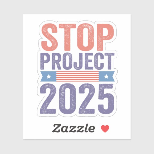 Stopp Project 2025 Trump American Patroitic Aufkleber (Blatt)