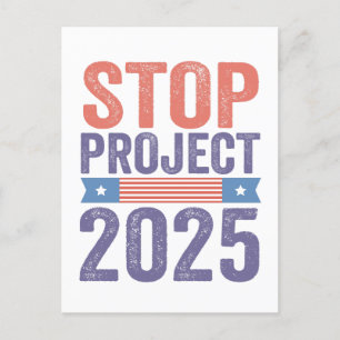 Stopp Project 2025 Trump American Patroitic Postkarte