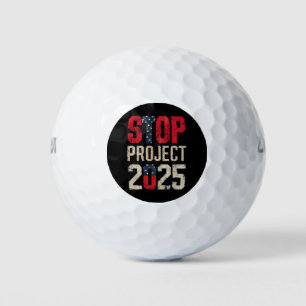 Stopp Project 2025 Trump Biden Vintag Golfball