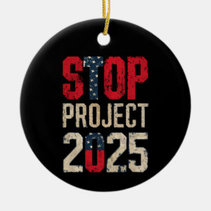 Stopp Project 2025 Trump Biden Vintag Keramik Ornament