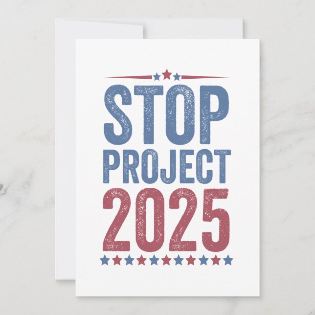 Stopp Project 2025 Trump Harris American Patroitic Dankeskarte (Vorderseite)