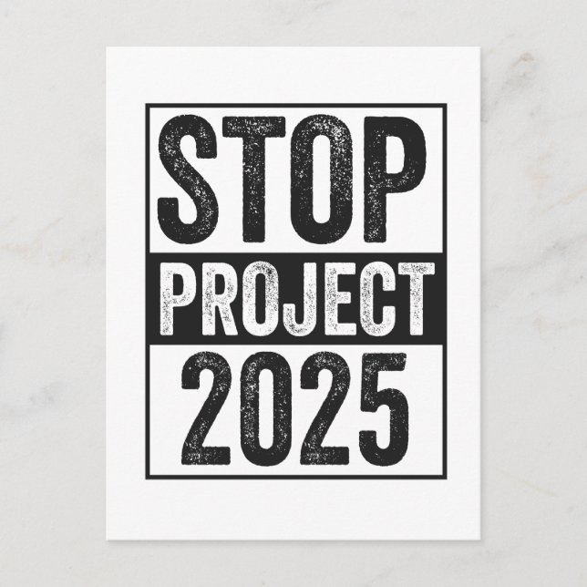 Stopp Project 2025 Trump Harris American Patroitic Einladungspostkarte (Vorderseite)