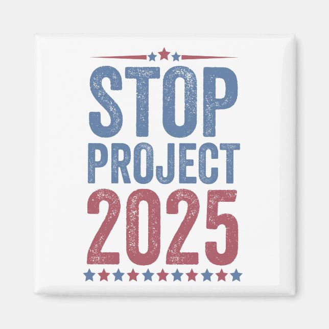 Stopp Project 2025 Trump Harris American Patroitic Magnet (Vorne)