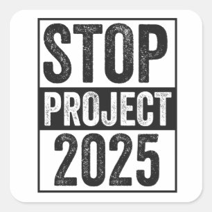Stopp Project 2025 Trump Harris American Patroitic Quadratischer Aufkleber
