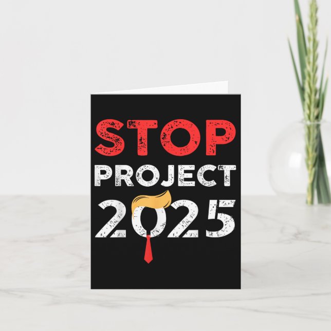 Stopp Project 2025 Trumps Project Anti Trump Karte (Vorderseite)