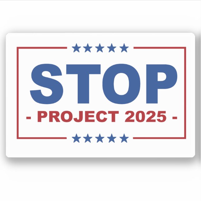 STOPP-PROJEKT 2025 AUFKLEBER (Vorderseite)