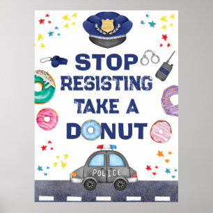 Stopp Resisted Party Food Birthday Polizist Poster