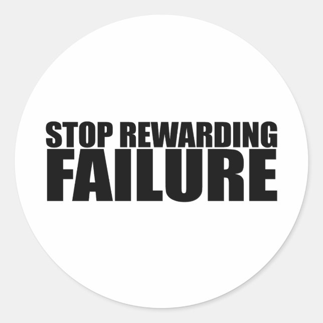 STOPP-REWARING-FEHLER RUNDER AUFKLEBER (Vorderseite)