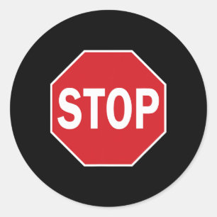 Stopp Schild Gift Novelty Road Schilder Halloween  Runder Aufkleber
