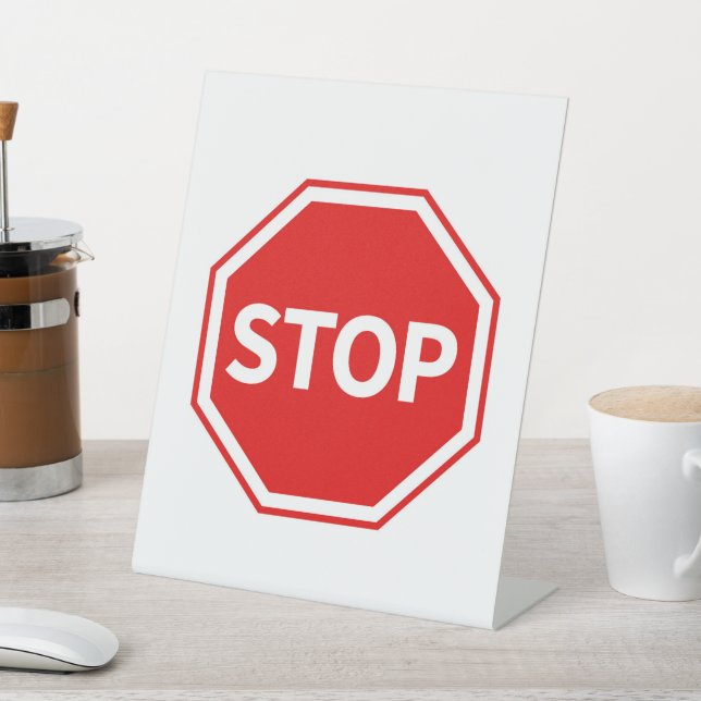 Stopp-Schild  Sockelschild (In SItu)