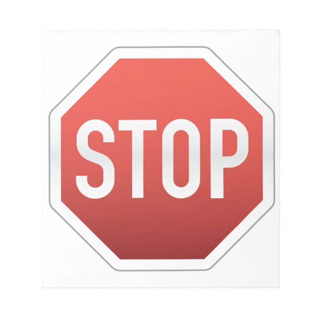 STOPP SIGN NOTIZBLOCK (Vorderseite)