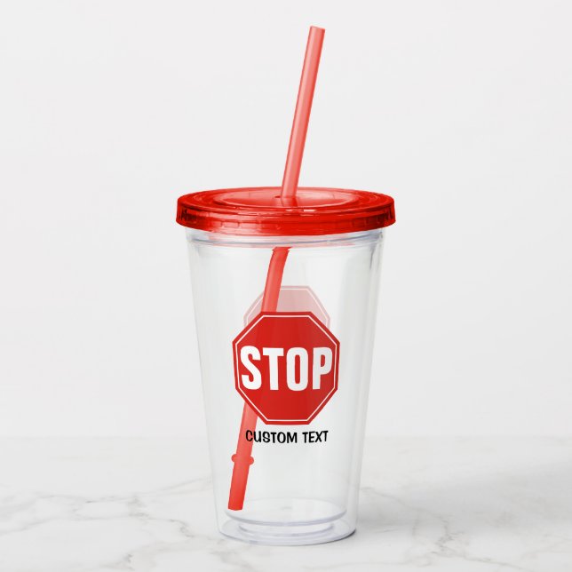 STOPP-Signatur Acryltrinkbecher (Rückseite)