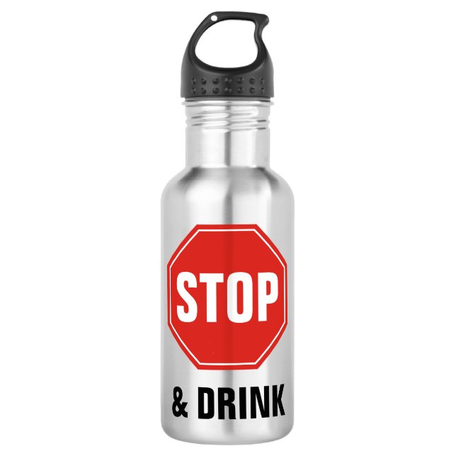 STOPP-Signatur Edelstahlflasche (Vorderseite)