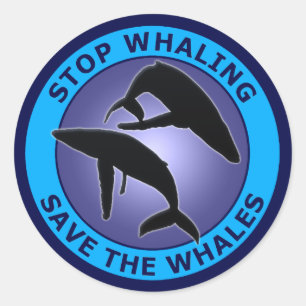 STOPP THE WHALING RETT THE WHALES RUNDER AUFKLEBER