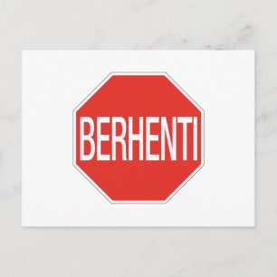 Stopp, Traffic Sign, Malaysia Postkarte