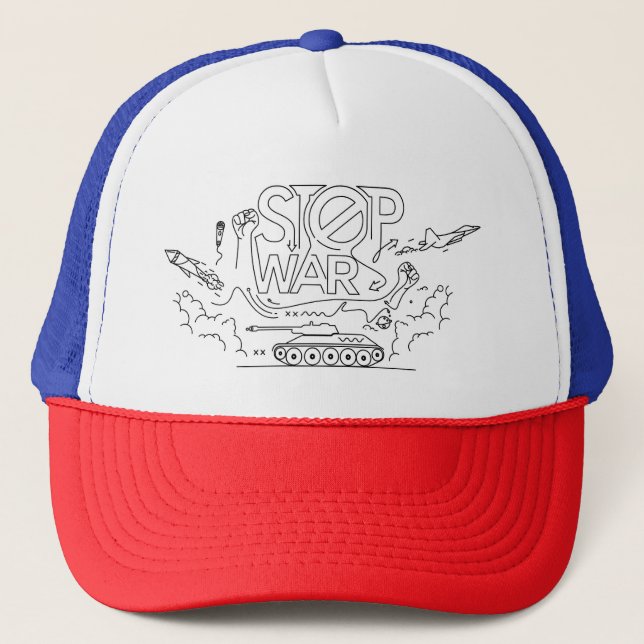 Stopp War Trucker Hat | Anti-War Protest Cap Truckerkappe (Vorderseite)