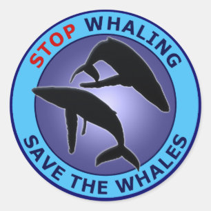 Stopp Whaling Rettete die Wale Runder Aufkleber